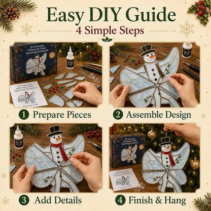 🎄Beginner-Friendly 3D Christmas Iridescent Suncatcher DIY Kit | Complete Kit with Glass-Style Panels, Metal Frames, Hanging Chain, Tools & Step-by-Step Guide Included 💕