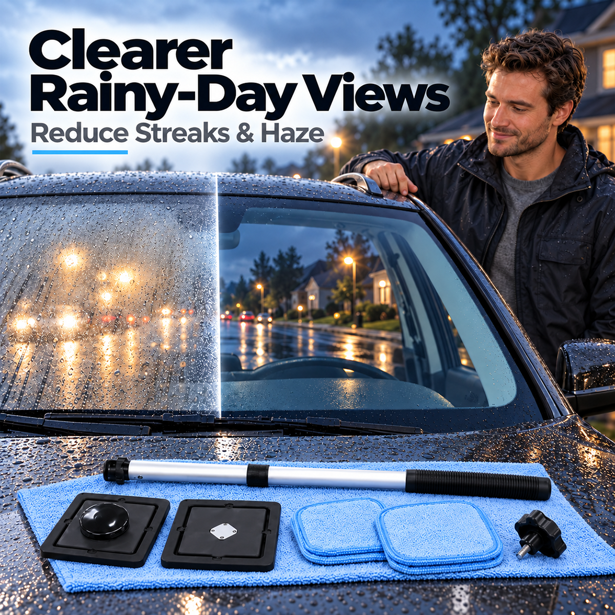 Dailyard™Dual Magnetic Car Windshield Cleaner | Streak-Free Auto Glass Cleaning Kit