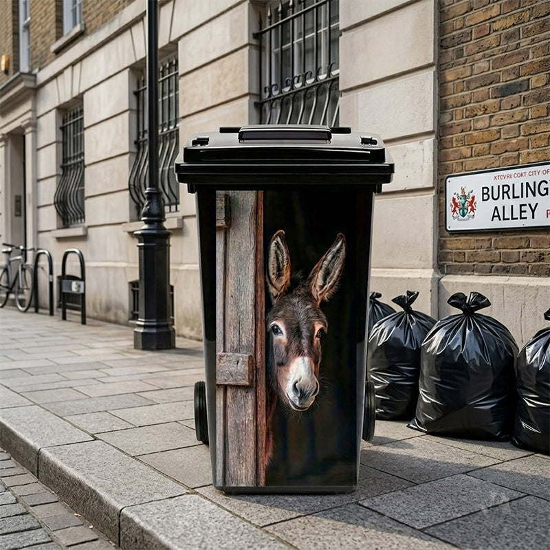 🫏 Donkey Painting Trash Can Sticker