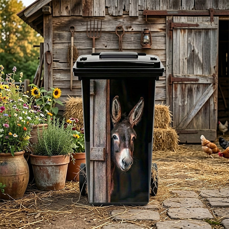 🫏 Donkey Painting Trash Can Sticker