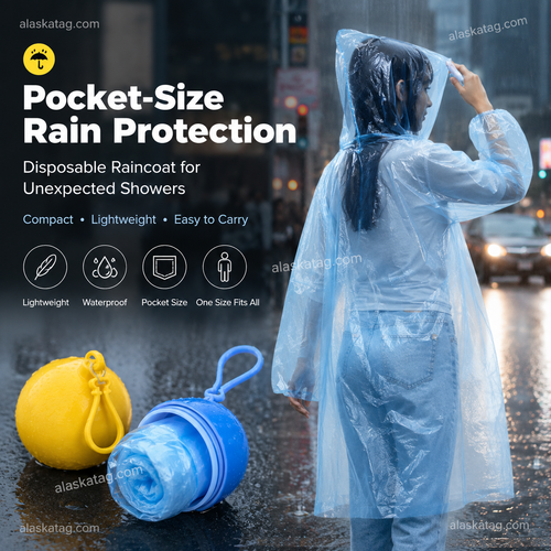 🌧️ Pocket-Size Disposable Raincoat for Unexpected Showers