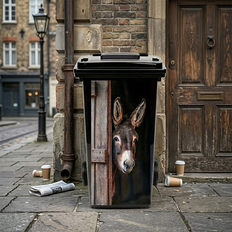 🫏 Donkey Painting Trash Can Sticker