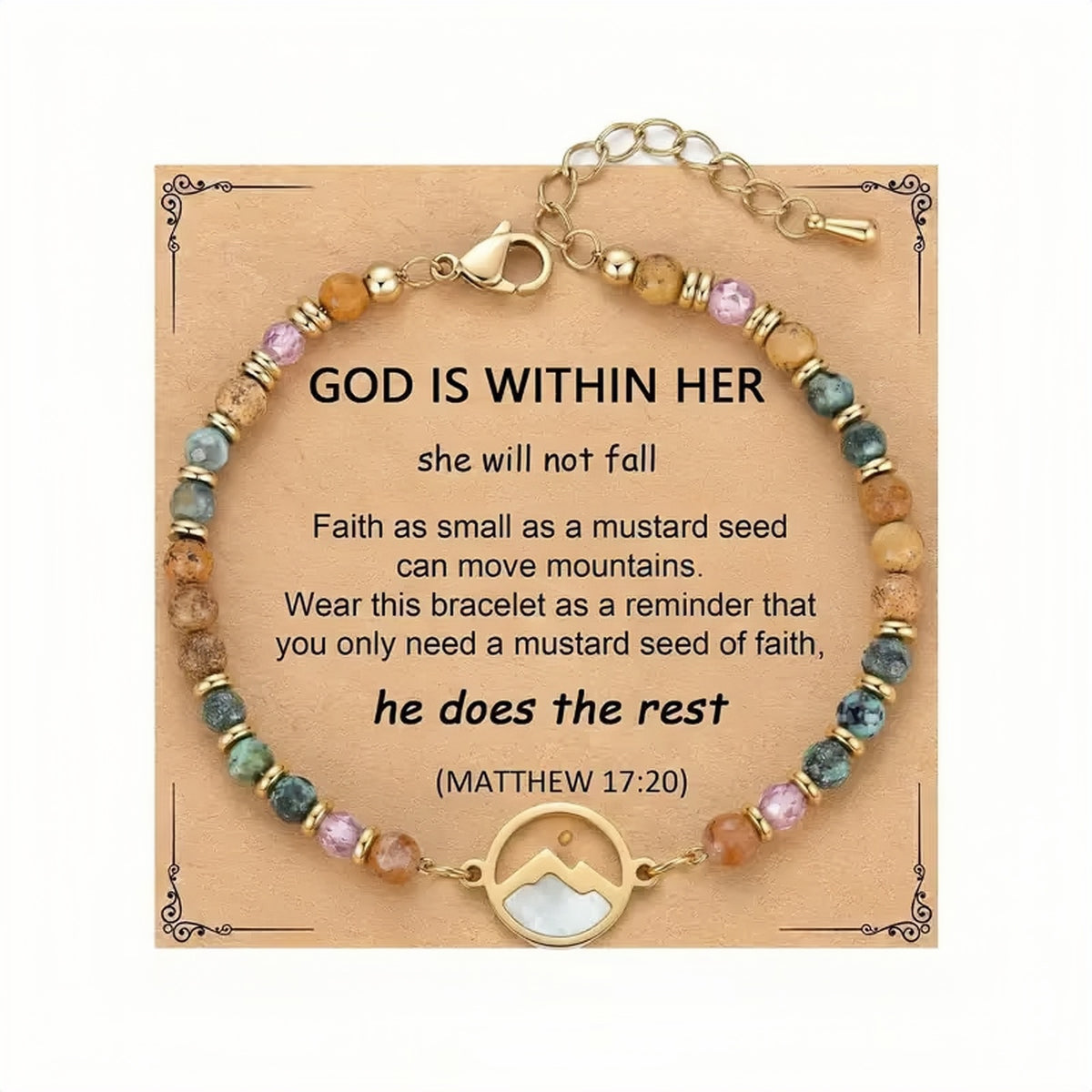 ✝️ Mustard Seed Faith Bracelet – Matthew 17:20 Inspirational Christian Bracelet