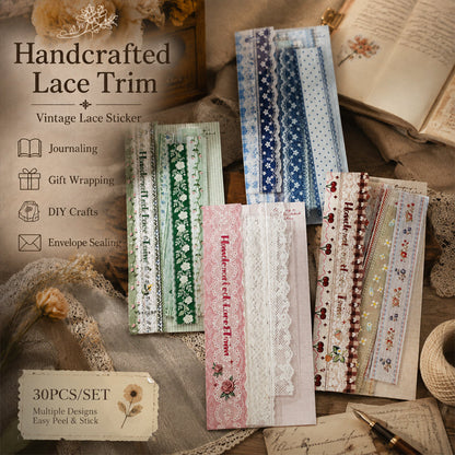 ✨✂️ Vintage Long-Strip Sticker Pack-Add a soft, timeless touch to your journals & gifts! 📓
