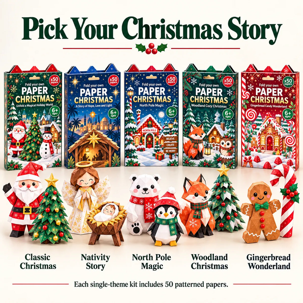 🎄Beginner-Friendly 3D Christmas Paper Craft Kit | Easy Layered DIY Holiday Decoration ✨
