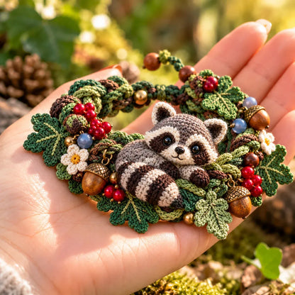 🌿🧶 Woodland Wrist Friends – Handmade 3D Crochet Animal Bracelet Collection