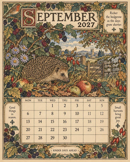 A Year in Britain 2027 – Vintage Storybook Wall Calendar