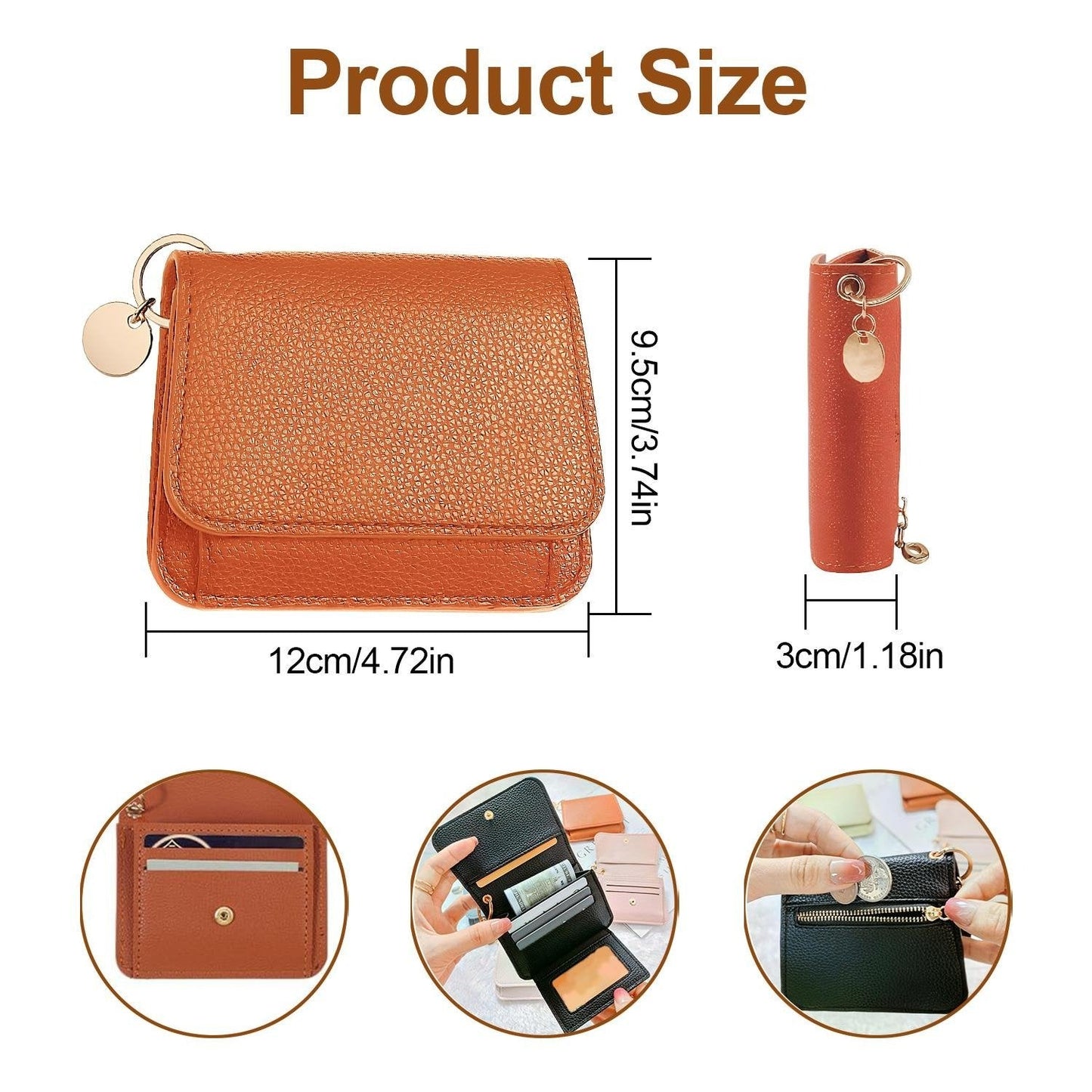 🌹RFID Short Wallets for Women – Fashionable Card Holder with Key Ring & Coin Purse