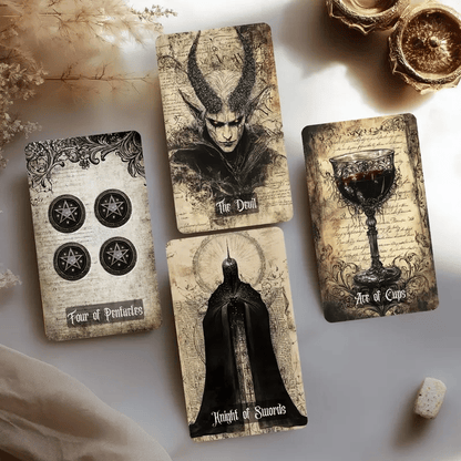 💀🖤Vintage Gothic Tarot Cards Set - 78 Tarot Cards Deck