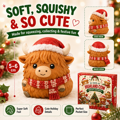 2026 Highland Cow Squishy Advent Calendar – 24 Days of Soft Christmas Surprises