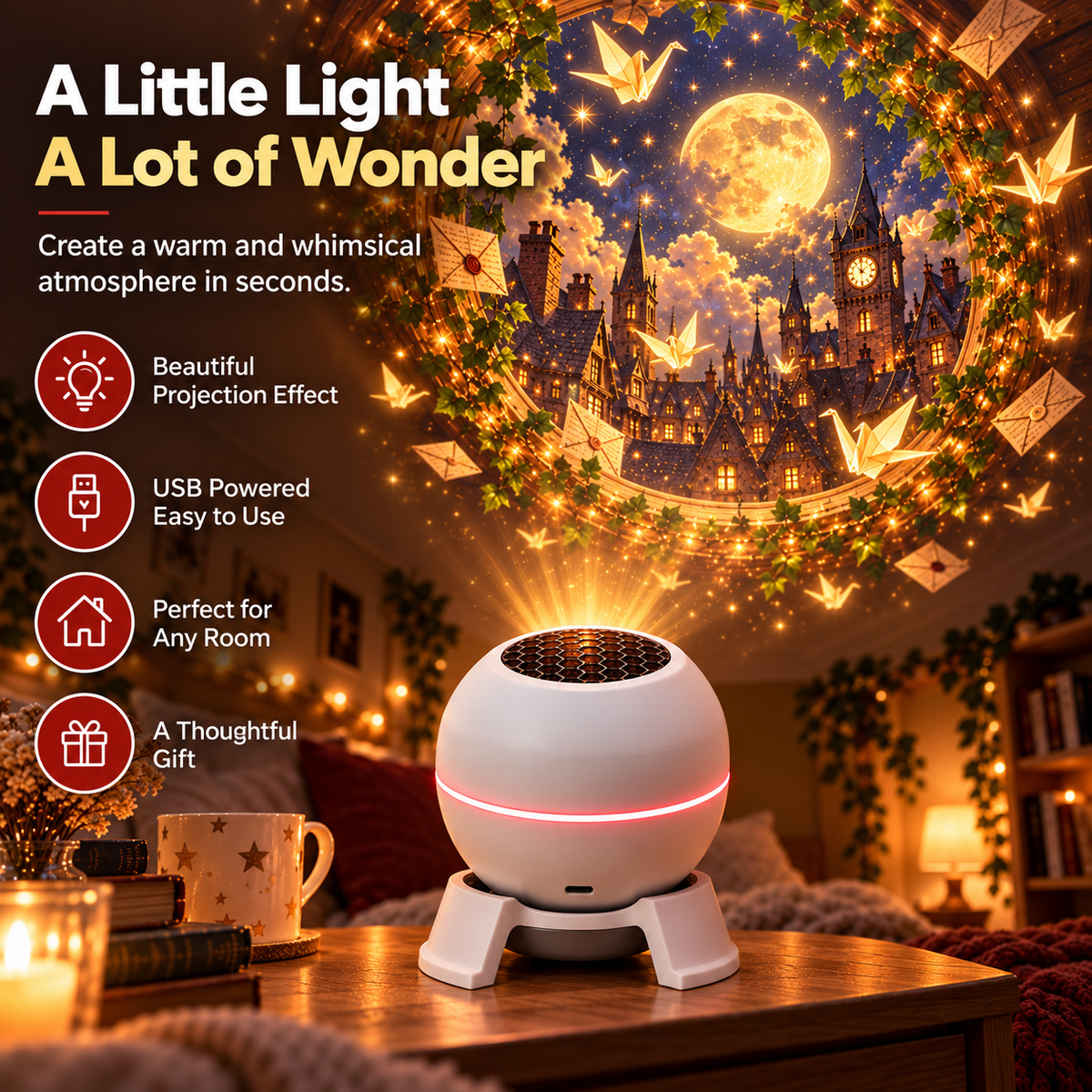🌙✨ Magical Moonlit Storybook Projector