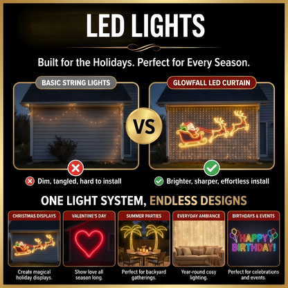 Controlled LED Light Curtain | Custom Pattern Wall Lights