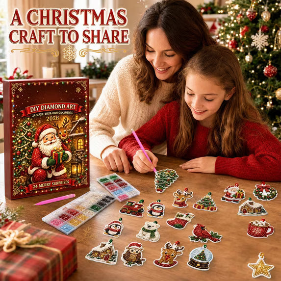 🎄2026 DIY Diamond Painting Advent Calendar – 24 Handmade Christmas Ornament Craft Kit