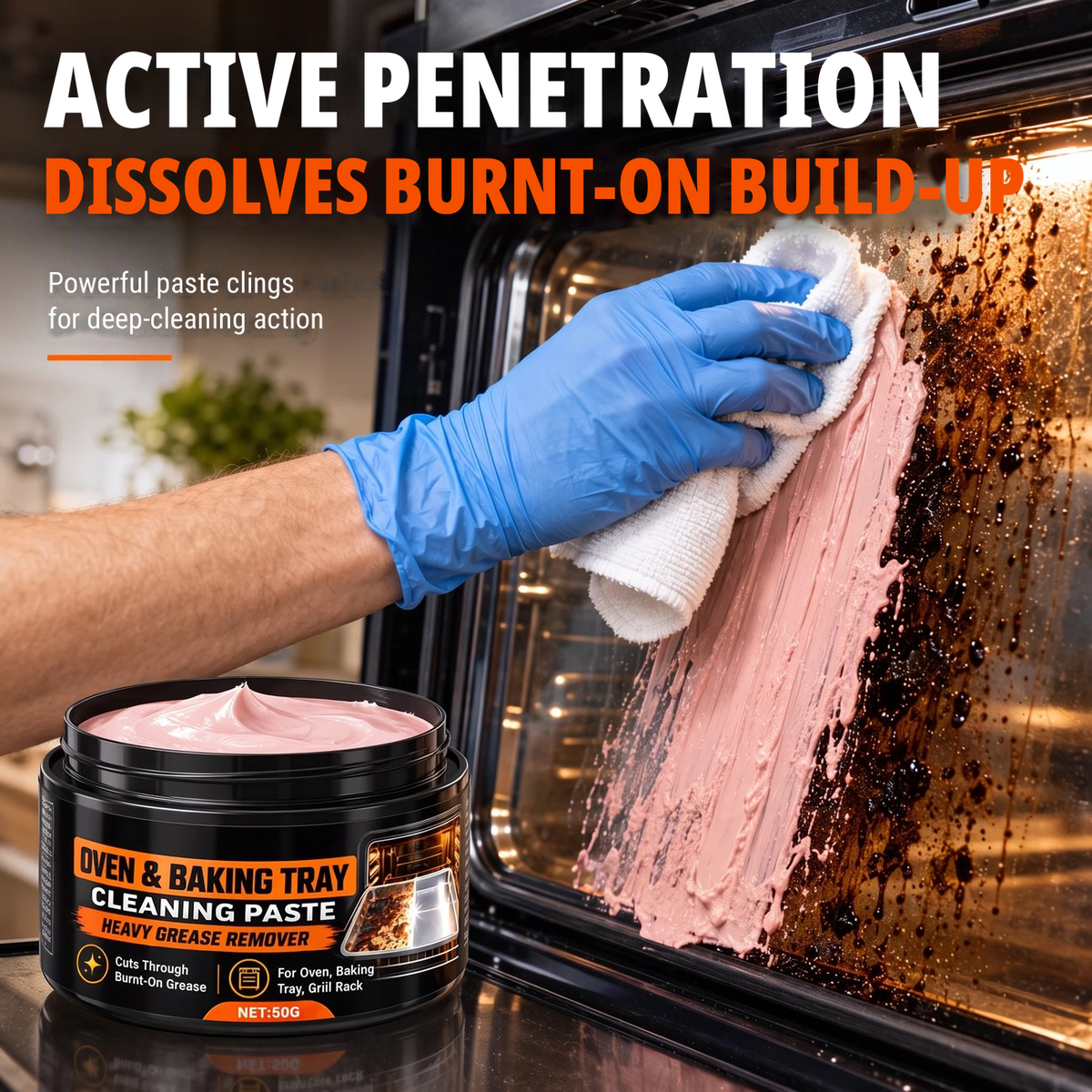 High-performance cleaning paste for grease and stubborn encrustations