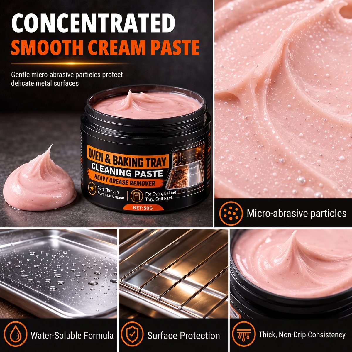 High-performance cleaning paste for grease and stubborn encrustations