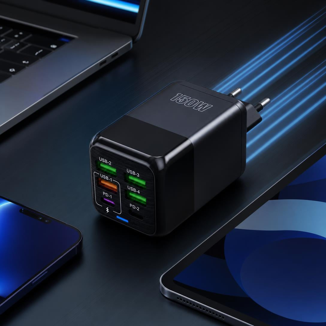 ⚡️Secret to Faster Phone Performance⚡️Six-Port Travel Charger for Extended Phone Battery Life