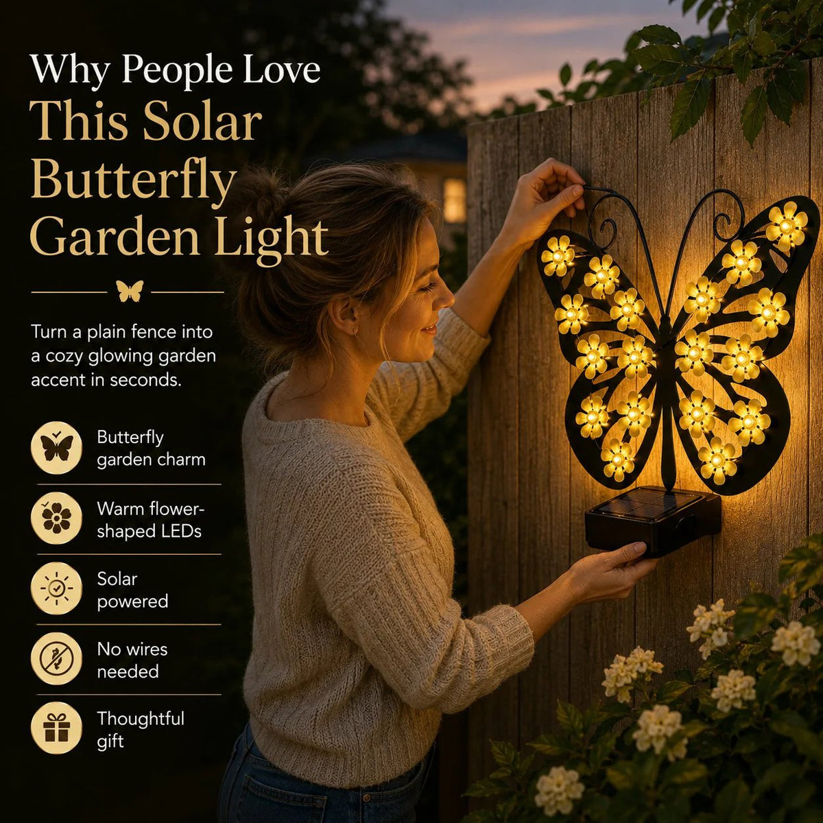 💯🦋 Solar Butterfly Garden Light