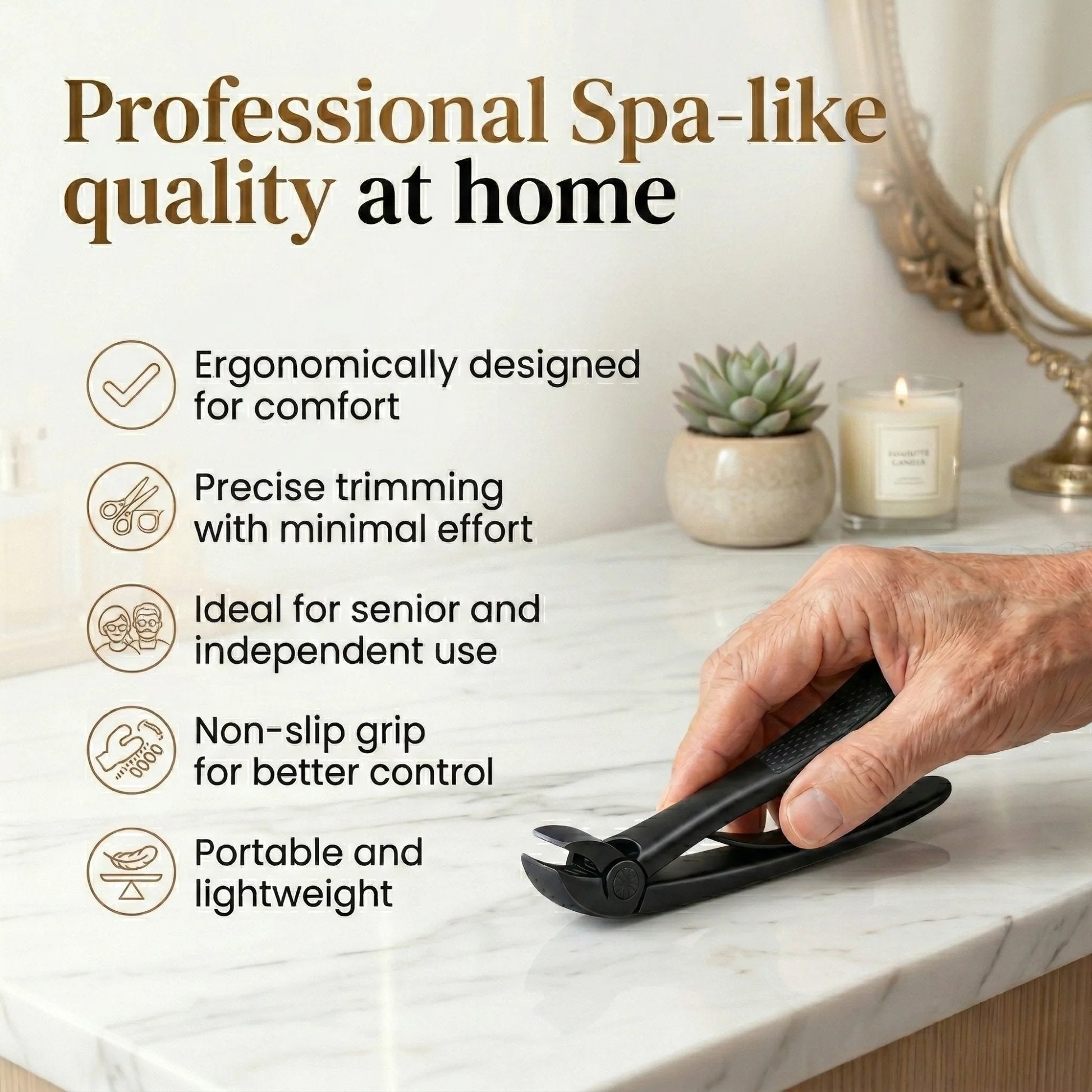 TYIIPLUS™ Nail Clipper for Seniors, Wide Jaw Long Handle Clipper for Thick Nails