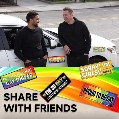 🚗12PCS Funny LGBT Rainbow Pride Prank Stickers