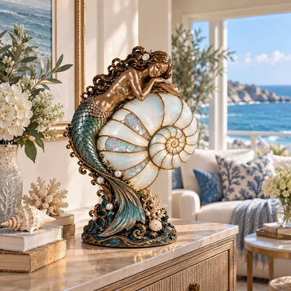 🧜‍♀️ Moon Tide Mermaid Nautilus Lamp