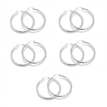 🎉 BUY 1 GET 1 FREE 🎁 Diamond-Cut Hoop Earrings for Women – Elegant, Sparkling 💎