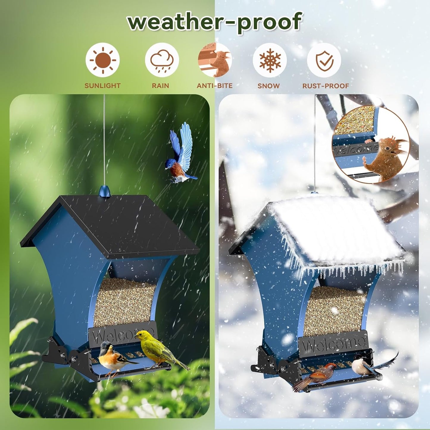 🔥Last Day 49% OFF -Squirrel Proof Bird Feeders for Outdoors