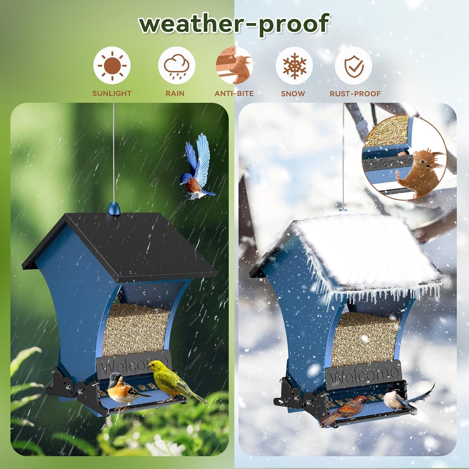 🔥Last Day 49% OFF -Squirrel Proof Bird Feeders for Outdoors