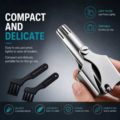 DAILYARD™ Manual Nose Hair Trimmer – Stainless Steel 360° Trimmer, Waterproof & No Battery Required