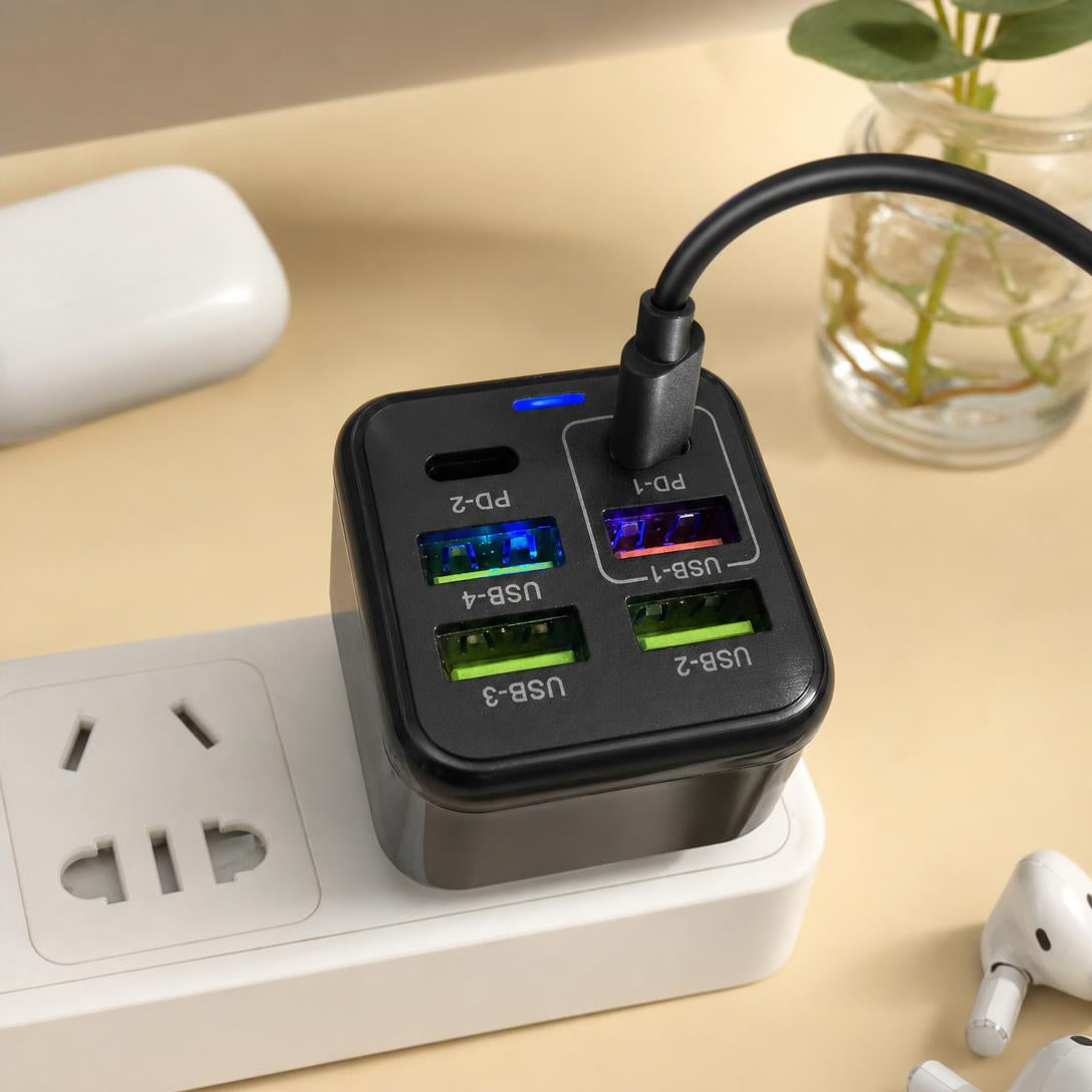 ⚡️Secret to Faster Phone Performance⚡️Six-Port Travel Charger for Extended Phone Battery Life