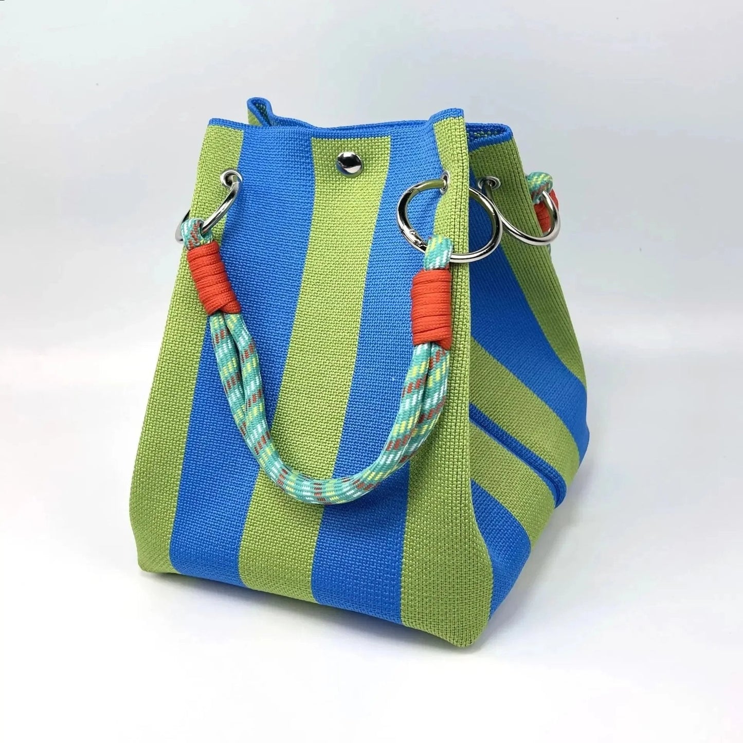 🏆👜 Limited-Time Sale: 43% OFF 🌴 Boho Striped Knit Bucket Handbag for Women – Handmade Summer Beach Shoulder Bag