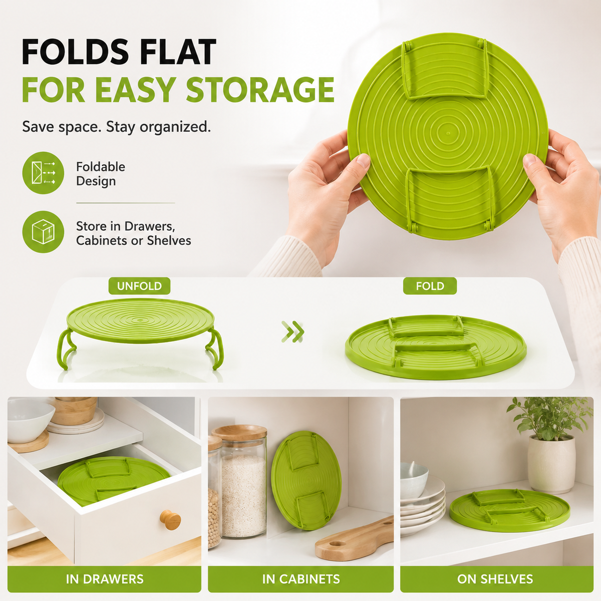 🍽️ Foldable Microwave Plate Stacker – 2-Level Heating Rack with Cool-Touch Handles for More Kitchen Space