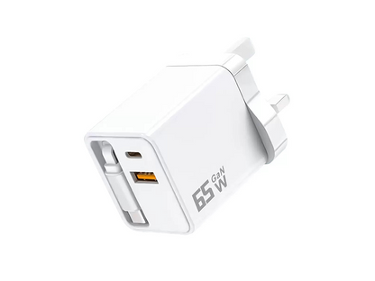 🔥HOT SALE 50% OFF🎁65W Fast Charging Phone Charger Block with Retractable 80cm Type-C Cable