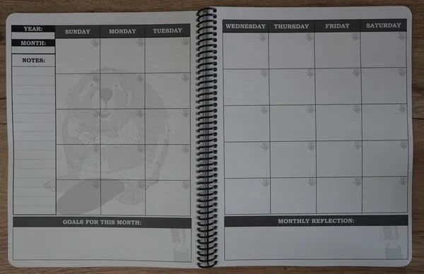 🔥🖤📚Themed Yearly Planner(✨Hardcover Book)