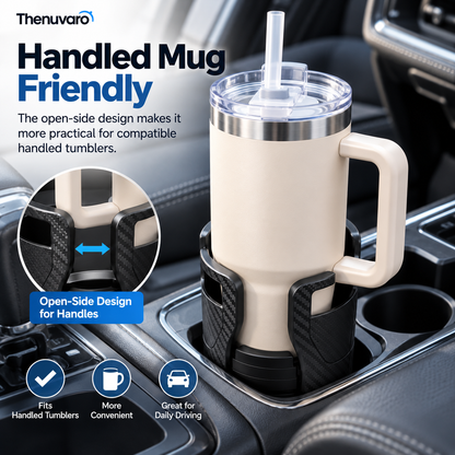 🚗 Expandable Car Cup Holder for Large Tumblers – Secure Fit for Oversized Bottles & Handled Mugs