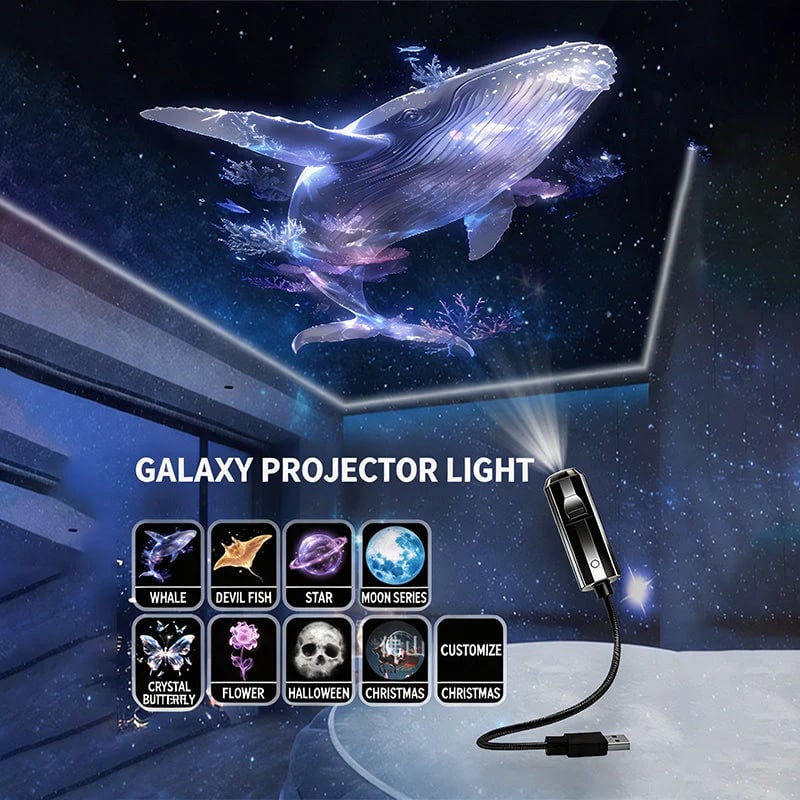USB Galaxy & Moon Projector Night Light