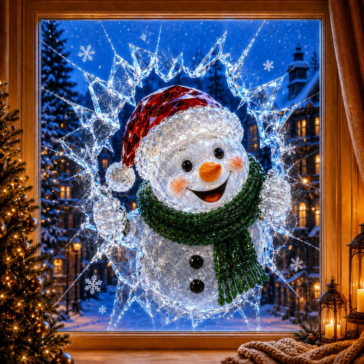 Christmas Window Decal Stickers - Reusable Festive Holiday Glass Decorations