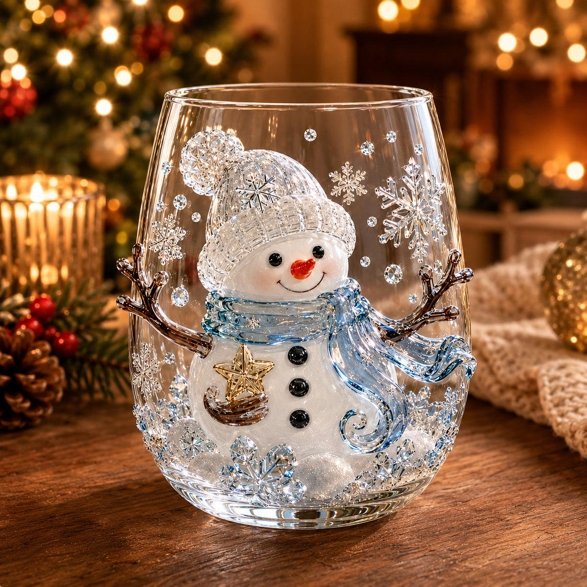 ✨Magical Christmas 3D Glass Cup Collection – Santa, Reindeer, Snowman & Christmas Tree