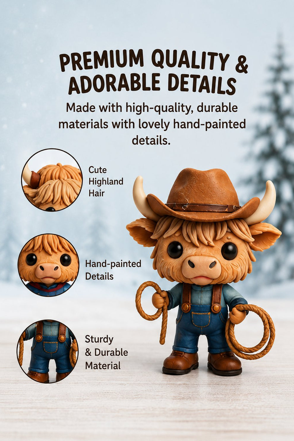 Highland Cow Advent Calendar 2026 – 24-Day Christmas Countdown with Cute Highland Cow Figurines