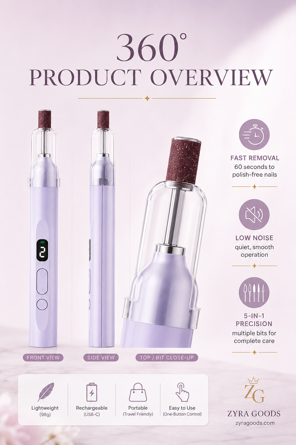 💅 Last Day Special Price £9.99 ! ✨Portable Multifunctional Electric Nail Drill