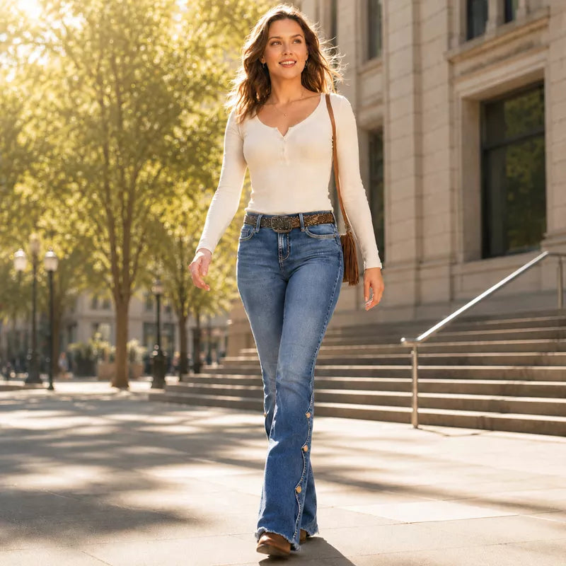 ⏰Last Day Sale 49% OFF& Free Shipping✈️💃Women High Waisted Distressed Flare Jeans