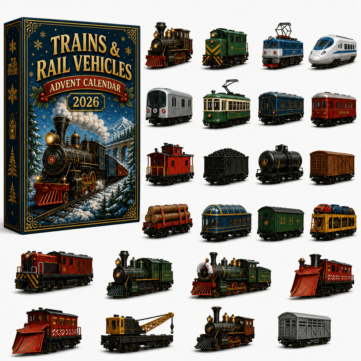 Trains & Rail Vehicles Advent Calendar 2026 – 24 Railway Surprises
