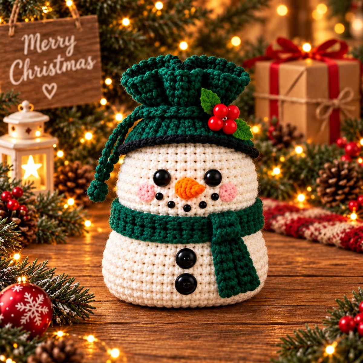 🎄 Christmas Crochet Character Gift Pouch | Reusable Drawstring Gift Bag — 12 Festive Designs