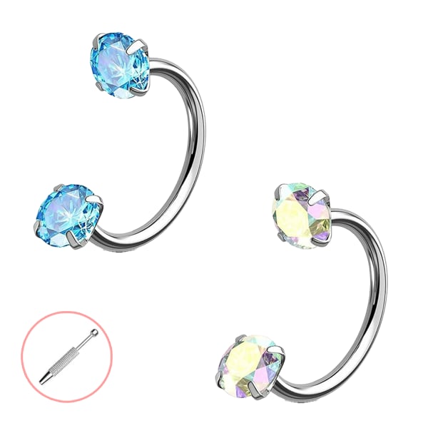 Buy 1 Get 1 Free⏰Horseshoe Gem Nose Ring – Internally Threaded & Comfortable