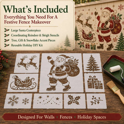 🔥Last Day — 49% OFF! 🎅Christmas Santa Claus Wall Stencil✨