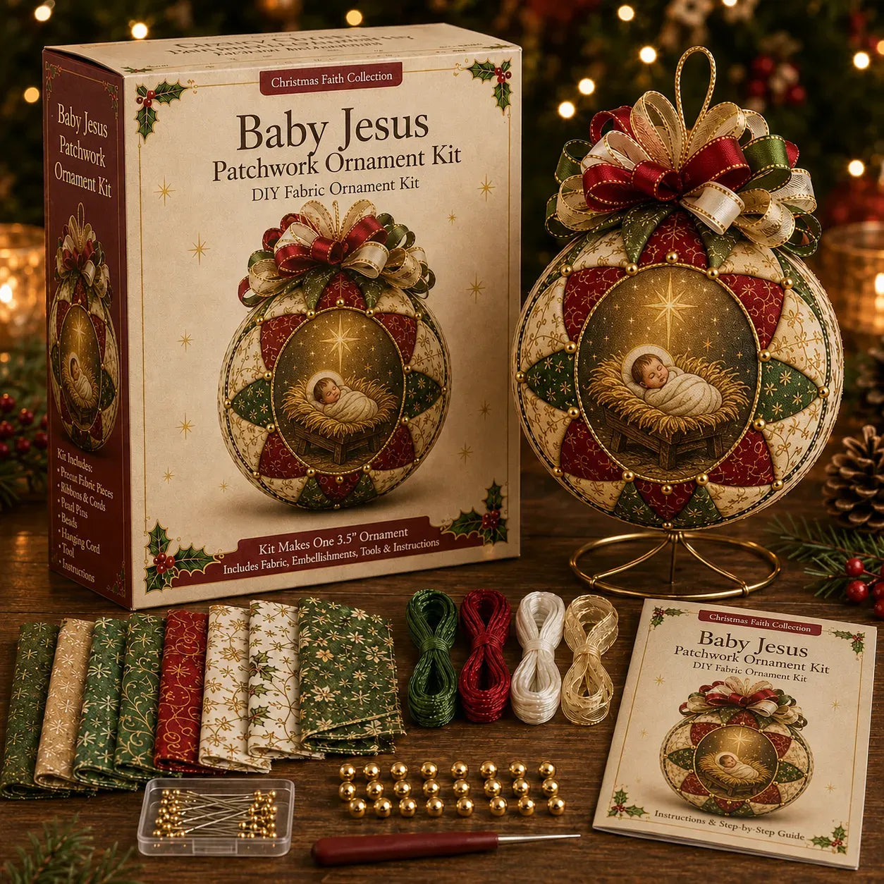 🔥LAST DAY 50% OFF - ⛪ Christmas Nativity Patchwork Ornament DIY Kit