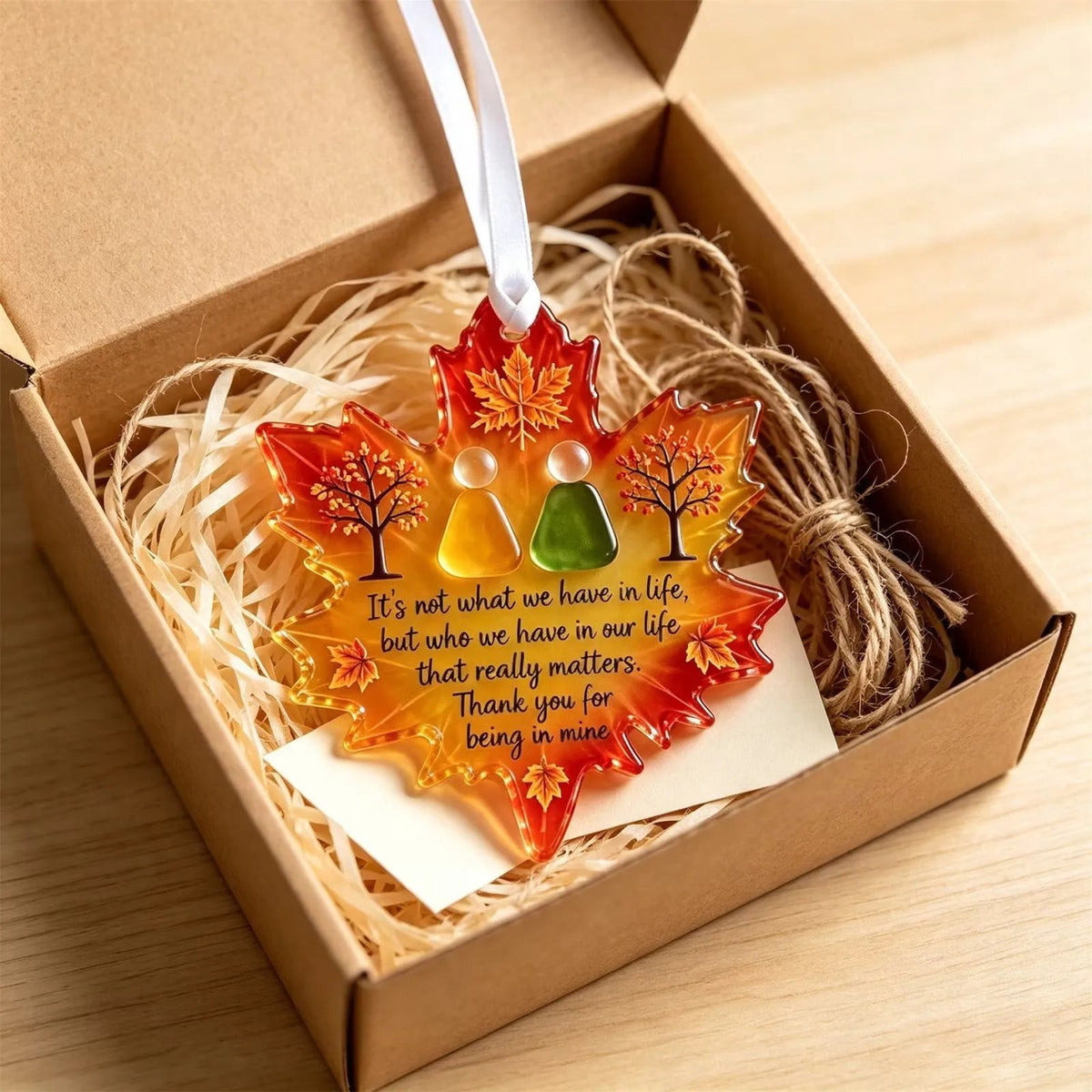 🍁 ❤️ Maple Leaf Friendship Sea Glass Keepsake