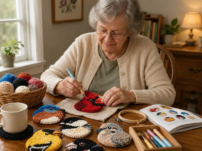 🔥LAST DAY 49% OFF - 🧵Beginner-Friendly🐦DIY Bird Coasters Punch Needle Kit