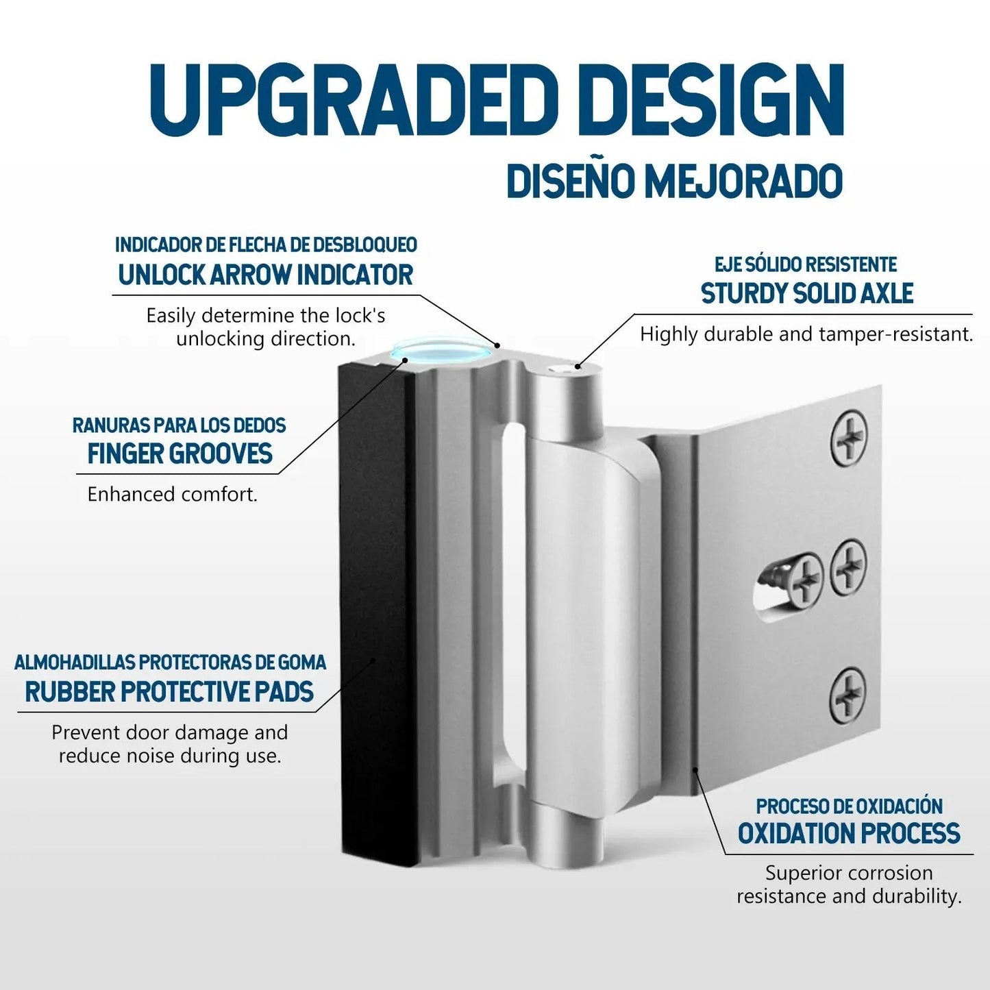 🔥Buy More Save More🔥2-Pack Security Door Locks, Heavy-Duty Aluminum Alloy, Anti-Force Intrusion