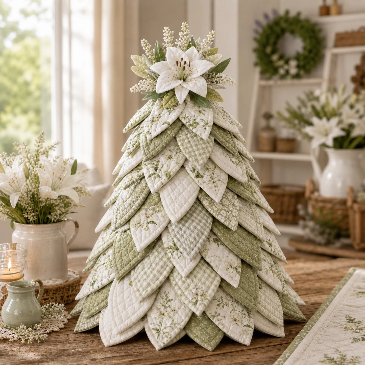 🔥🌻Sunflower Bee Garden Tree DIY Kit-Handmade Fabric Tabletop Tree Decor