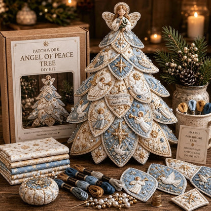 ✝️ Beginner-Friendly Tree of Faith 3D Quilted Christmas Tree Sewing Kit | Complete Kit with Coordinated Fabrics, Beads & Step-by-Step Guide Included 💕
